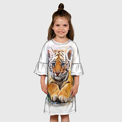 Платье клеш для девочки Tiger Art, цвет: 3D-принт — фото 2