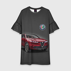Платье клеш для девочки Alfa Romeo - Italy, цвет: 3D-принт