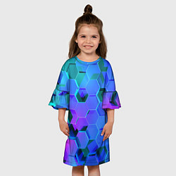 Платье клеш для девочки Geometry, цвет: 3D-принт — фото 2