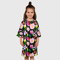 Платье клеш для девочки Разноцветие, цвет: 3D-принт — фото 2
