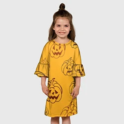 Платье клеш для девочки Тыквы, цвет: 3D-принт — фото 2