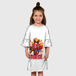 Платье клеш для девочки Сердж Бравл Старс Surge BS, цвет: 3D-принт — фото 2