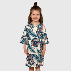 Платье клеш для девочки Тихие тропики, цвет: 3D-принт — фото 2