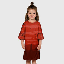Платье клеш для девочки Сакура, цвет: 3D-принт — фото 2