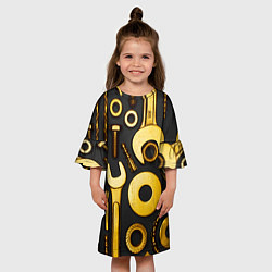 Платье клеш для девочки КЛЮЧ ГАЙКА, цвет: 3D-принт — фото 2