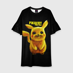 Платье клеш для девочки Pikachu Pika Pika, цвет: 3D-принт