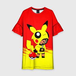 Детское платье Brawl starsLeon pikachu