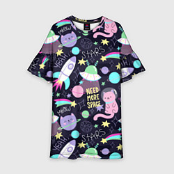 Детское платье Коты-космонавты