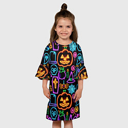 Платье клеш для девочки Halloween, цвет: 3D-принт — фото 2