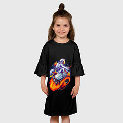 Платье клеш для девочки COSMO ROCKET, цвет: 3D-принт — фото 2