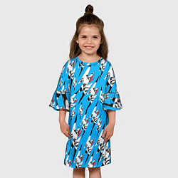 Платье клеш для девочки Девушка в молниях 4 вариант, цвет: 3D-принт — фото 2