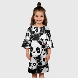 Платье клеш для девочки Смешные панды, цвет: 3D-принт — фото 2