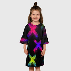 Платье клеш для девочки Крестики, цвет: 3D-принт — фото 2