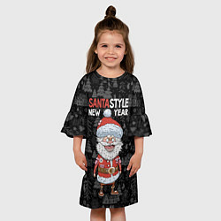 Платье клеш для девочки Santa style, цвет: 3D-принт — фото 2