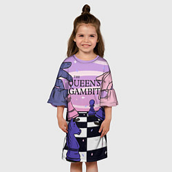 Платье клеш для девочки The Queens Gambit, цвет: 3D-принт — фото 2