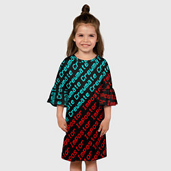 Платье клеш для девочки AMONG US - CrewmateImpostor, цвет: 3D-принт — фото 2