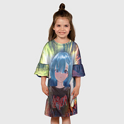 Платье клеш для девочки Rem Slayer, цвет: 3D-принт — фото 2