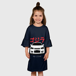 Платье клеш для девочки Skyline R34 Z-Tune, цвет: 3D-принт — фото 2