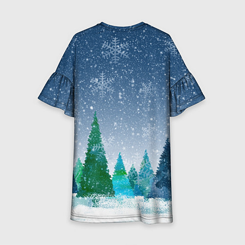 Детское платье Снежинки в лесу / 3D-принт – фото 2