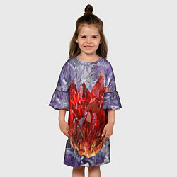 Платье клеш для девочки Роза инков, цвет: 3D-принт — фото 2