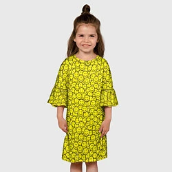 Платье клеш для девочки Смайлики, цвет: 3D-принт — фото 2