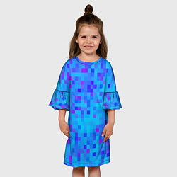 Платье клеш для девочки Зимние Пиксили, цвет: 3D-принт — фото 2