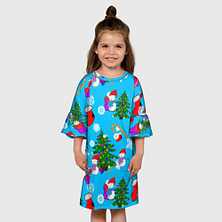 Платье клеш для девочки Новый год, цвет: 3D-принт — фото 2