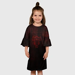 Платье клеш для девочки Черный клевер, цвет: 3D-принт — фото 2