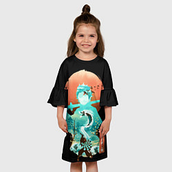 Платье клеш для девочки Танджиро, цвет: 3D-принт — фото 2