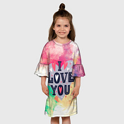 Платье клеш для девочки Love, цвет: 3D-принт — фото 2
