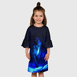 Платье клеш для девочки Dark Wolf, цвет: 3D-принт — фото 2