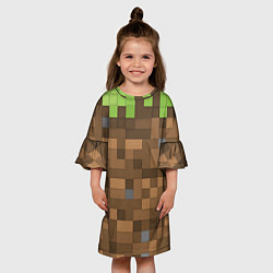 Платье клеш для девочки Minecraft камуфляж, цвет: 3D-принт — фото 2