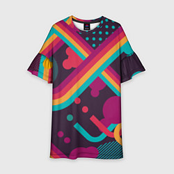Платье клеш для девочки Geometric abstract, цвет: 3D-принт