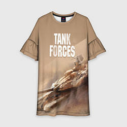 Платье клеш для девочки Tank Forces, цвет: 3D-принт