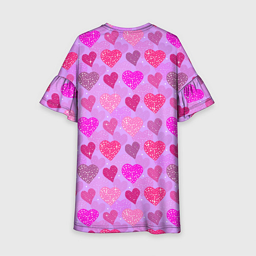 Детское платье Розовые сердечки / 3D-принт – фото 2