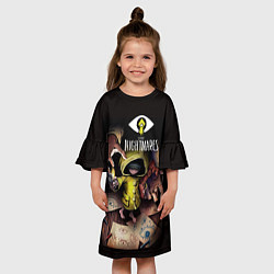 Платье клеш для девочки Шестая Little Nightmares, цвет: 3D-принт — фото 2