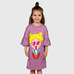 Платье клеш для девочки Банни Цукино, цвет: 3D-принт — фото 2