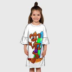 Платье клеш для девочки Лыжная собака, цвет: 3D-принт — фото 2
