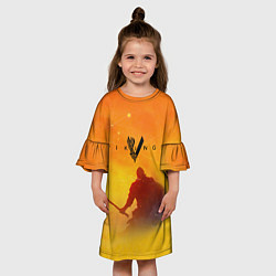 Платье клеш для девочки Викинги Vikings Z, цвет: 3D-принт — фото 2