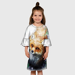 Платье клеш для девочки Лиса, цвет: 3D-принт — фото 2