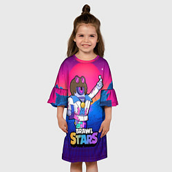 Платье клеш для девочки STU DISCO СТУ Brawl Stars, цвет: 3D-принт — фото 2