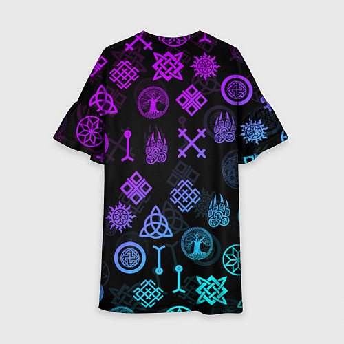 Детское платье СЛАВЯНСКИЕ РУНЫ ПАТТЕРН Z / 3D-принт – фото 2
