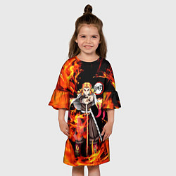 Платье клеш для девочки КЛИНОК РАССЕКАЮЩИЙ ДЕМОНОВ, цвет: 3D-принт — фото 2