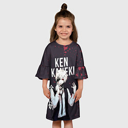 Платье клеш для девочки Ken Kaneki Tokyo Ghoul, цвет: 3D-принт — фото 2