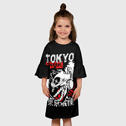 Платье клеш для девочки ТОКИЙСКИЙ ГУЛЬ TOKYO GHOUL, цвет: 3D-принт — фото 2