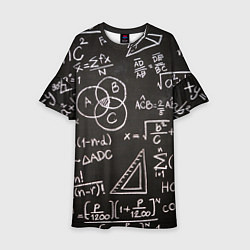 Платье клеш для девочки Математические уравнения, цвет: 3D-принт