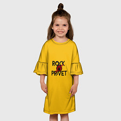 Платье клеш для девочки Rock privet, цвет: 3D-принт — фото 2
