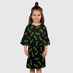 Платье клеш для девочки Огуречный паттерн, цвет: 3D-принт — фото 2