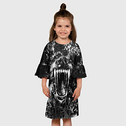 Платье клеш для девочки Волчья пасть, цвет: 3D-принт — фото 2