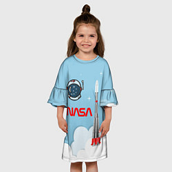 Платье клеш для девочки Mission NASA, цвет: 3D-принт — фото 2